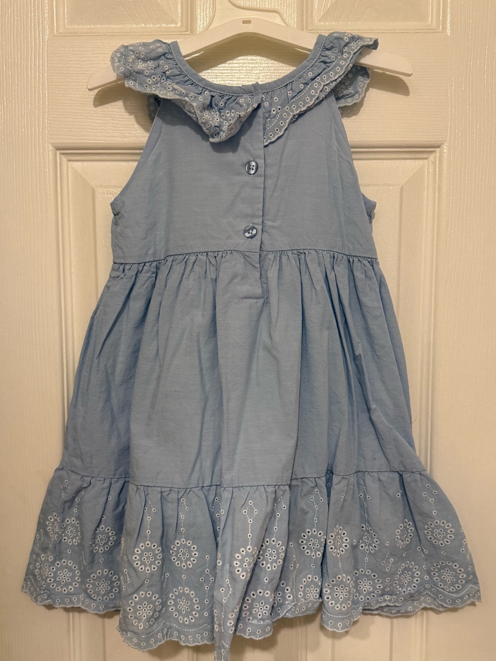 Little Me Light Blue Eyelet Ruffle Dress - Picture 2 of 5